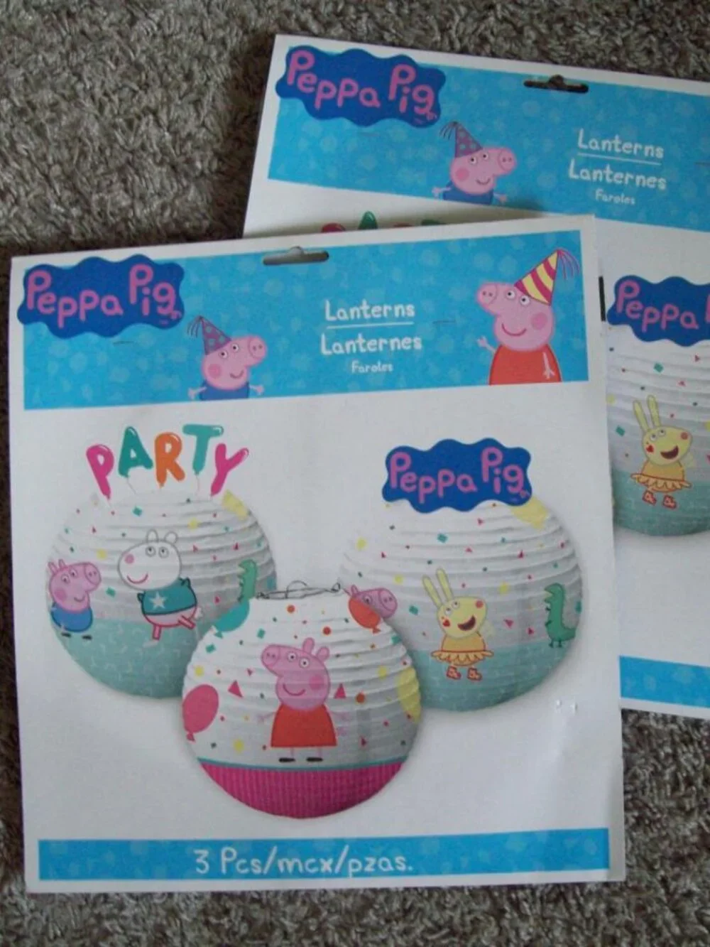 Lot 2 Packs of Peppa Pig Party Lanterns (3 in ea Pack) New